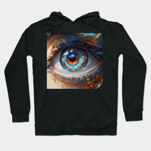 Closeup of colourful blue eye Hoodie